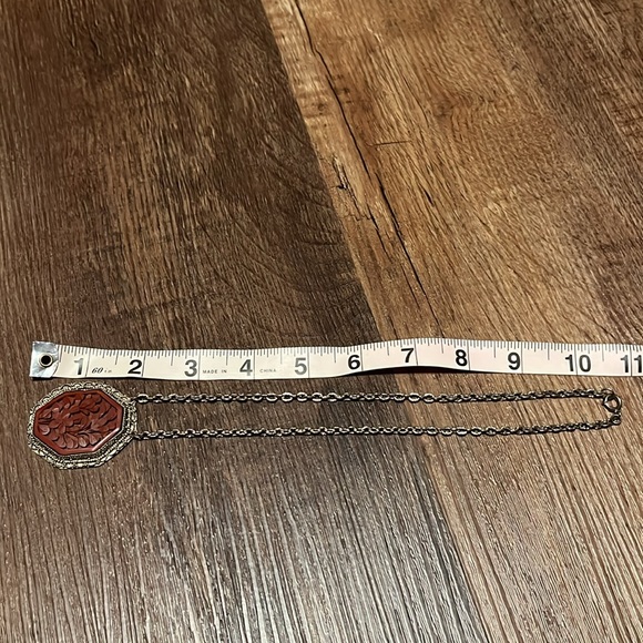 Vintage Antique Chinese Deep Carved Cinnabar necklace handmade - Picture 6 of 12